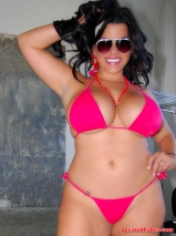 Big Boobs Latina Angelina Castro in Sexy Red Thong Bikini