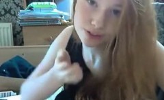 Hot Redhead With Pale Skin Fingers Her Tight Pussy