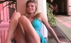 Blonde Teen Flashing Her Tits And Pussy
