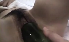 Sticking A Green Bottle In Her Vagina