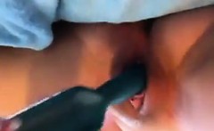 Horny Girl Masturbating Using A Hair Brush