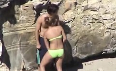 Sexcapades in a personal nude-beach captured on recording