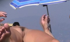 sexually excited nudist teenager pair on the beach