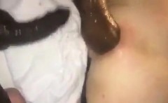 Black Guy Strokes His Cock Inside Of White Guy's Ass