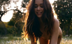 Petite body Filipina teen model strips naked outdoor