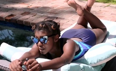 Sunbathing Petite Black Teen Gets Banged
