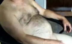 Handsome Hairy Dad Jerking Off