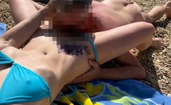 I heat up voyeurs at the beach and end up full of cum