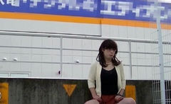 Japanese Crossdresser Outdoor Flashing.