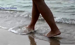 Foot Obsession walking in the sea