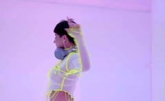 Neon lingerie looks hot on latina MILF