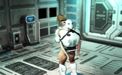 Sexy young hottie gets fucked by stormtrooper in spaceships