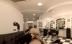 Fucking your favourite hairdresser in her saloon!