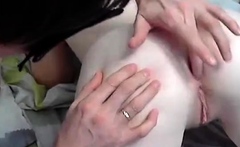 This amateur brunette loves ass fingering