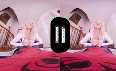 Gwen Spider - VR POV cock riding with busty blonde cowgirl
