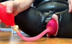 Amateur redhead poses and masturbates with toys